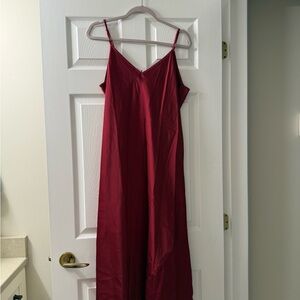 Knix Papaya Slip Deep Red Maxi Dress with Spaghetti Straps